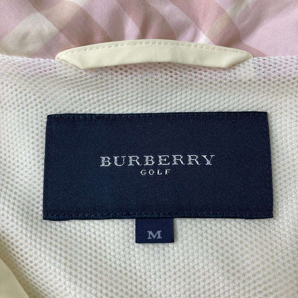 サイズ：M BURBERRY GOLF バーバリーゴルフ 半袖 ナイロン ジップ