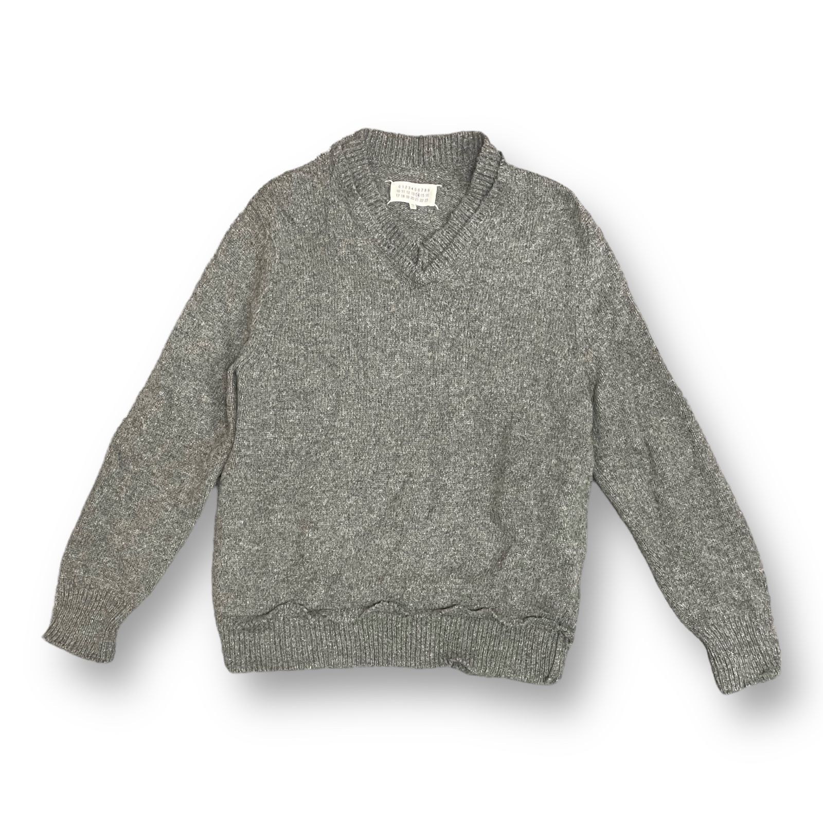 Maison Margiela 21AW Vネックニットセーター M MAISON MARGIELA(メゾン マルジェラ） コンビVネックニット（ニット