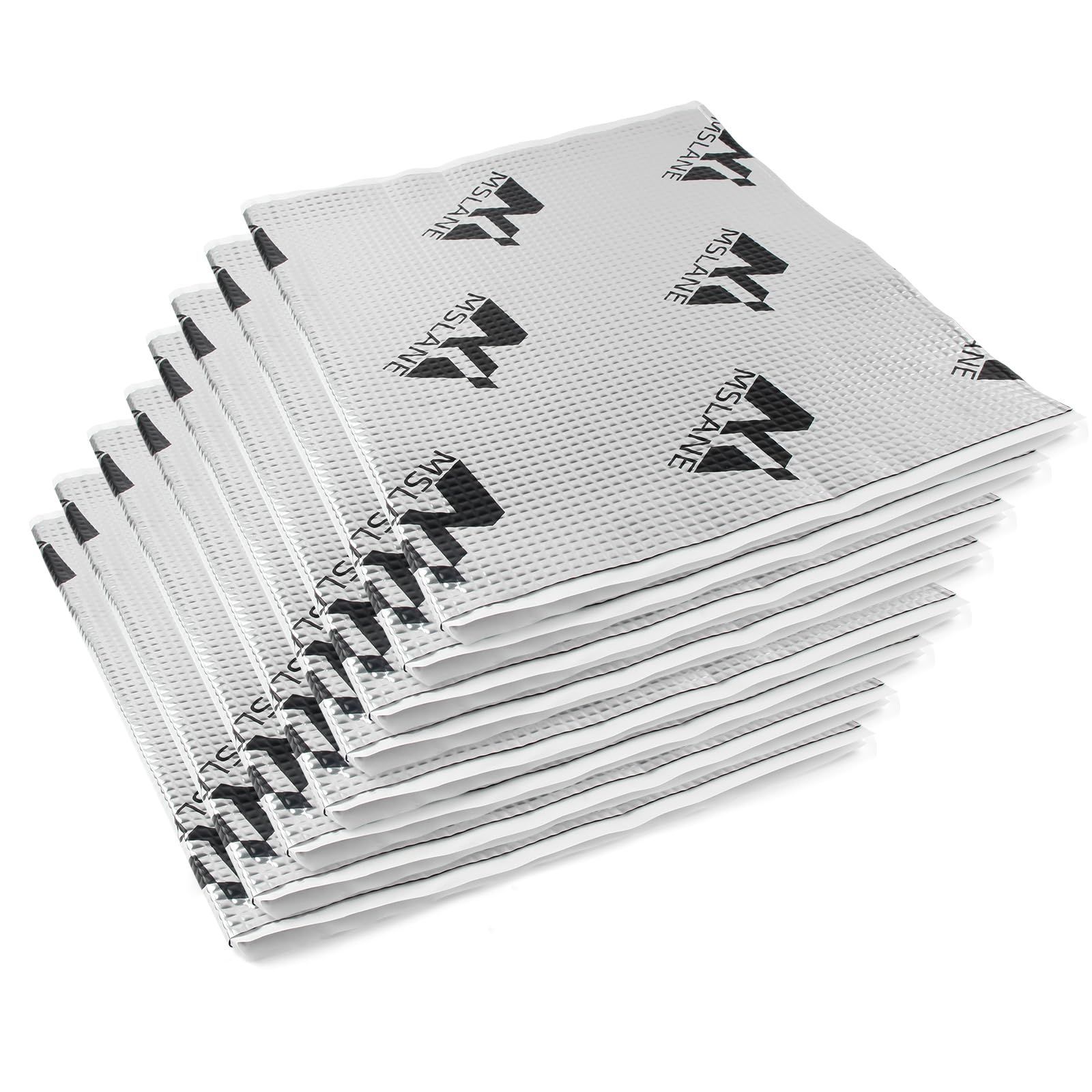 Size シルバー8枚 MSLANE 制振シート デッドニング 遮音 車 制震シート 車 防音 制振 吸音シート 防音フォームパネル 800mm×460mm×2mm 8枚入り 格子模様 シルバー…