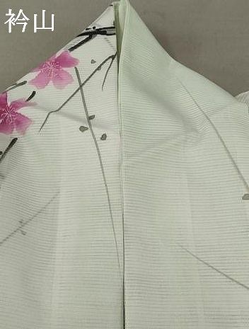 平和屋着物＊夏物　小紋　絽　枝垂れ花文　洗える着物　AABB8810sx 平和屋着物＊夏物 小紋 絽 手描き 枝花文 暈し染め 洗える着物