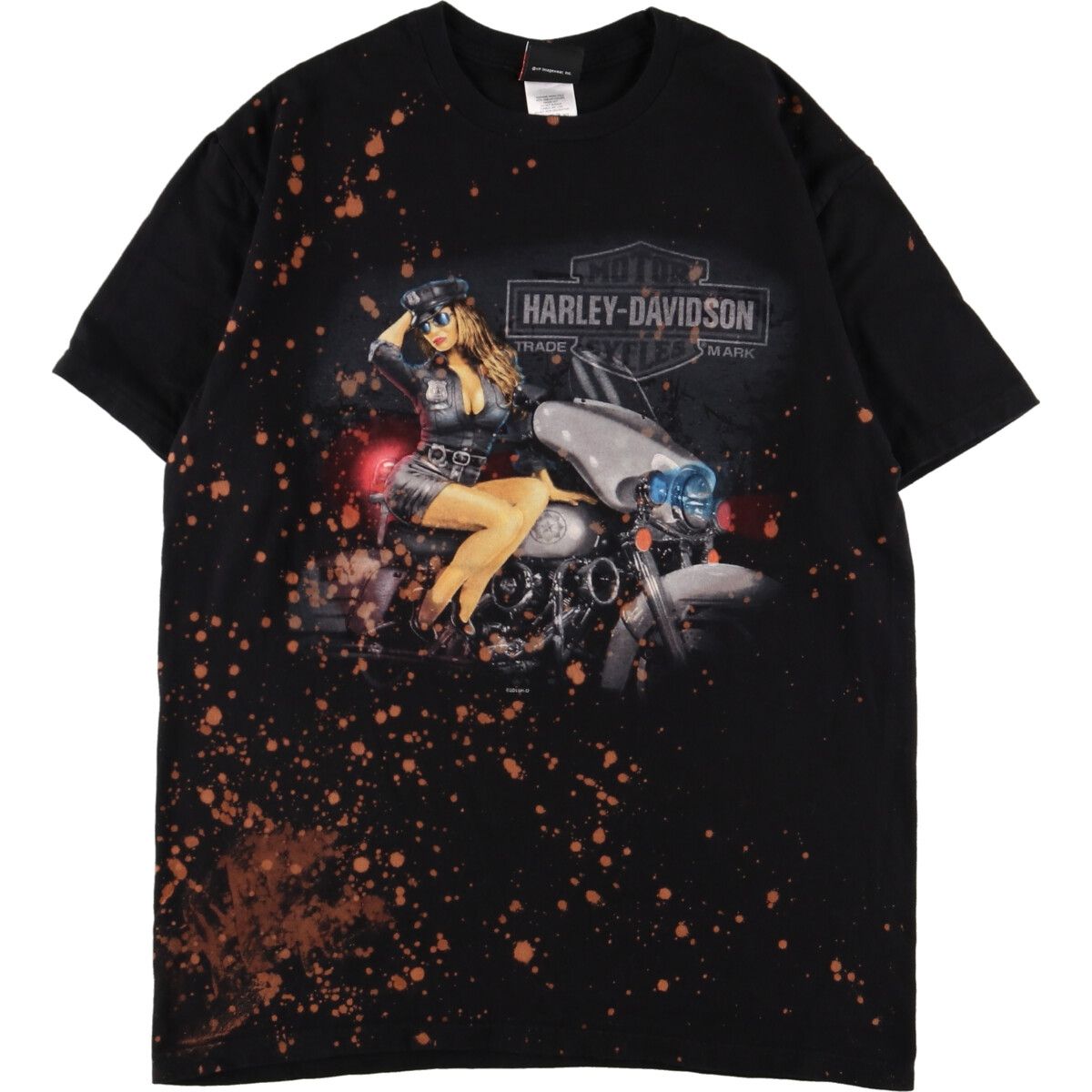 US古着 ハーレーダビッドソン ピンナップガール 両面プリント 半袖 Tシャツ 古着 ハーレーダビッドソン Harley-Davidson ピンナップガール