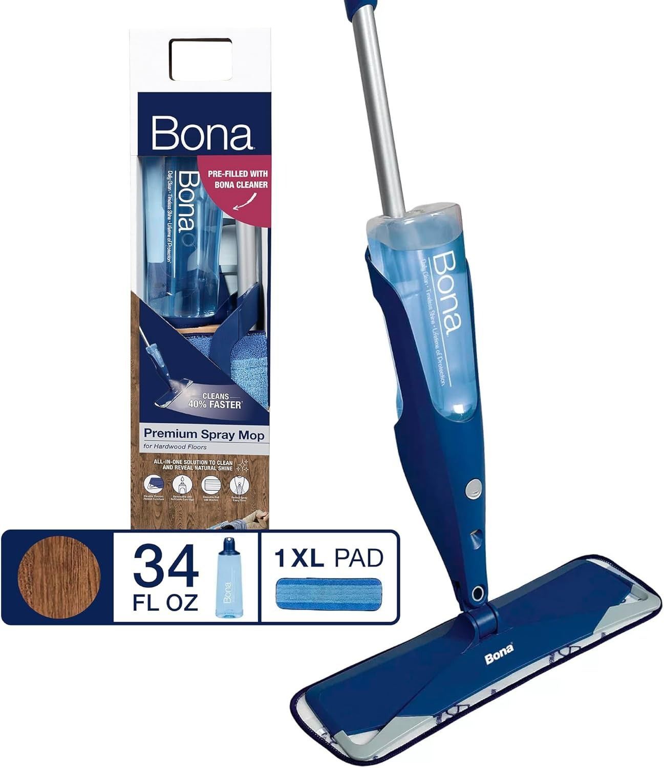 Bona スプレーモップ 簡単 キレイ やさしい 家のフローリング掃除がこれ一本で