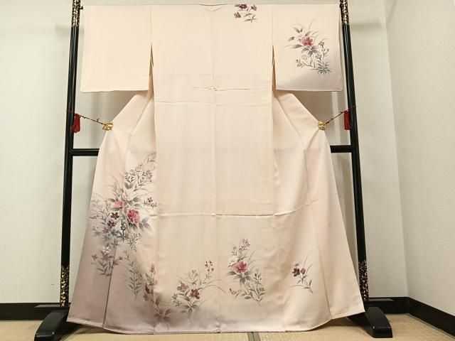 平和屋着物○訪問着 型染め 草花丸文 暈し染め 正絹 逸品 CAAS0054th