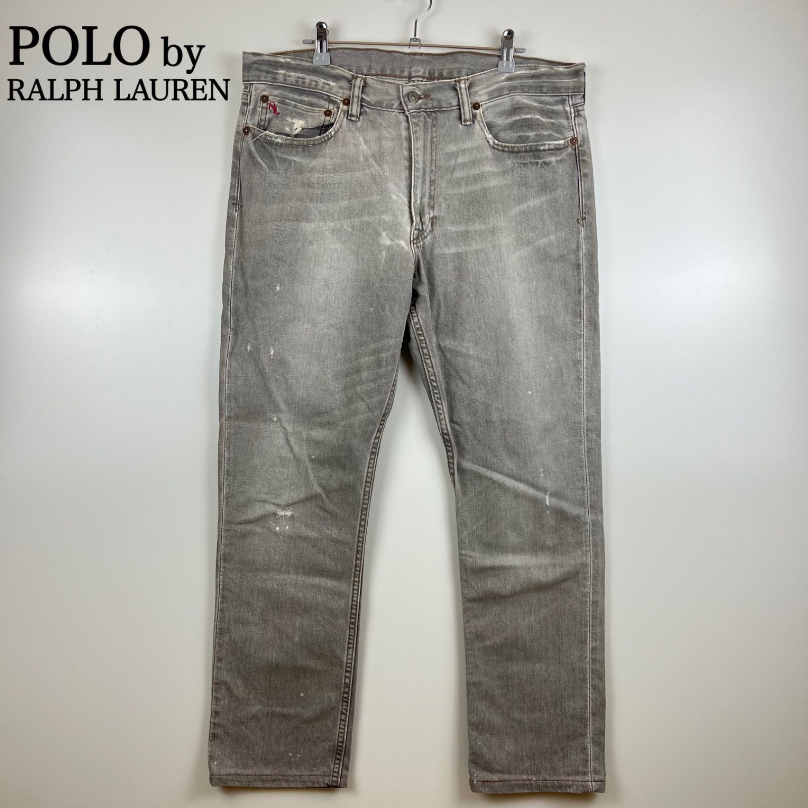 POLO BY RALPH LAUREN slim fit 381 faded grey denim pants w35 