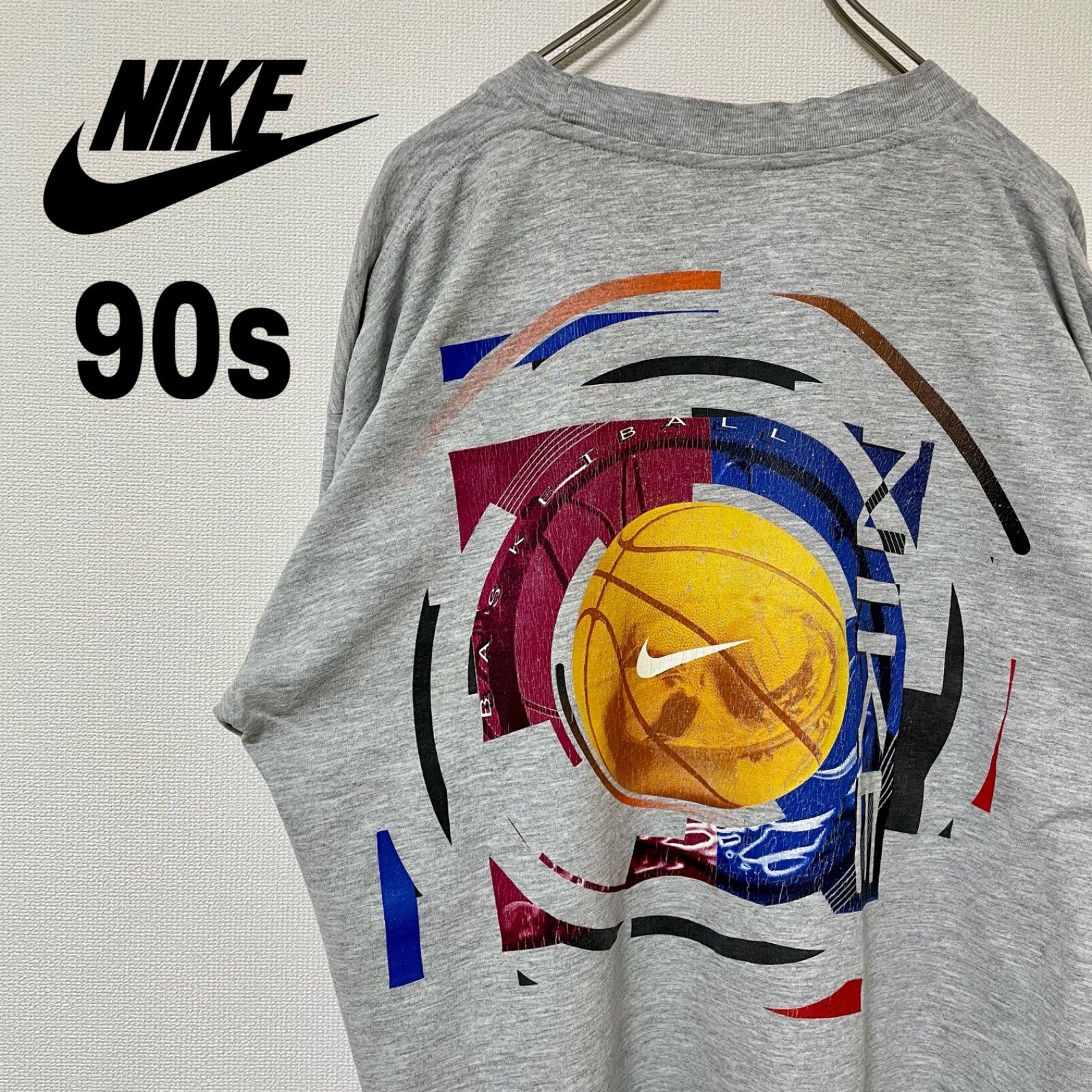 希少 ビンテージ NIKE バスケットボールロゴプリントTシャツ L