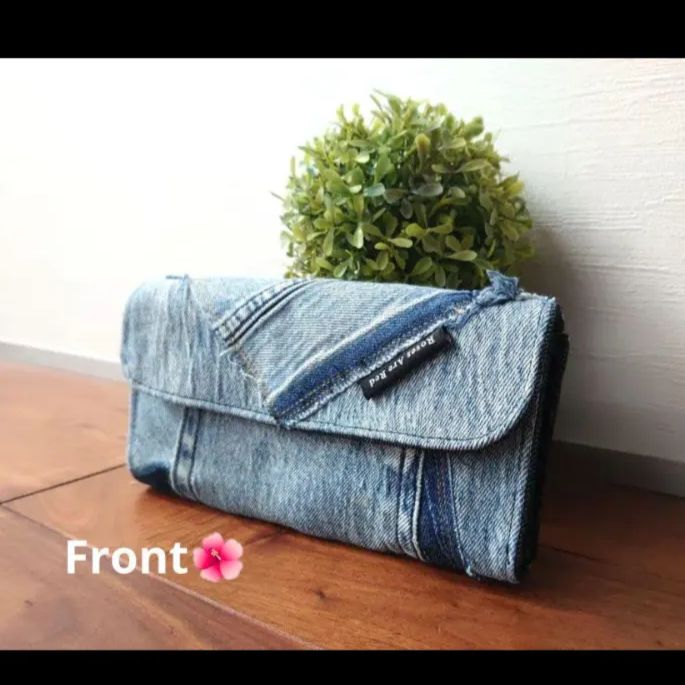 専用❕No.599【chemicalDENIM✖️stripe Longwallet】デニム
