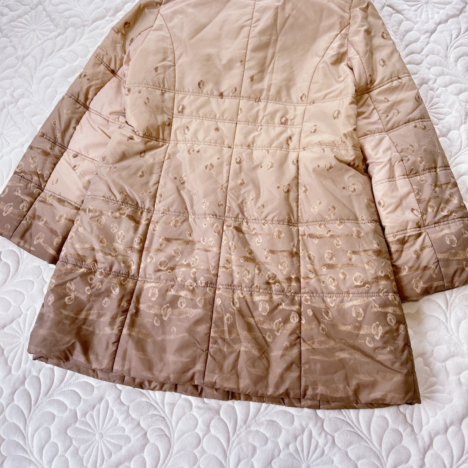 Rossa インポートロッサ　アルパカ混　ウール　ロングコート　42 Rossa インポートロッサ 【大きいサイズ42】レオパード柄 重ねショール