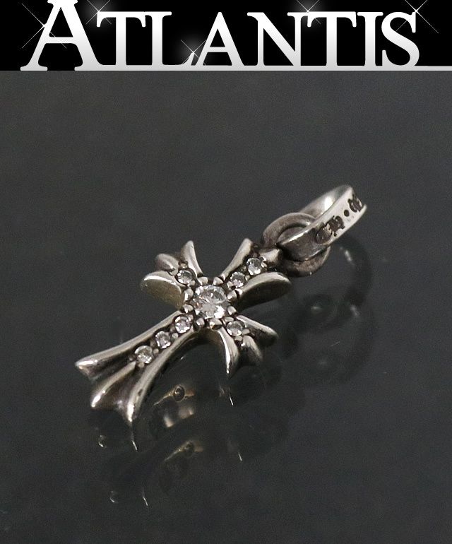 CHROME HEARTS 銀座店 クロムハーツ ベイビー ファットクロス ペンダント チャーム パヴェダイヤ シルバー SV925 97124