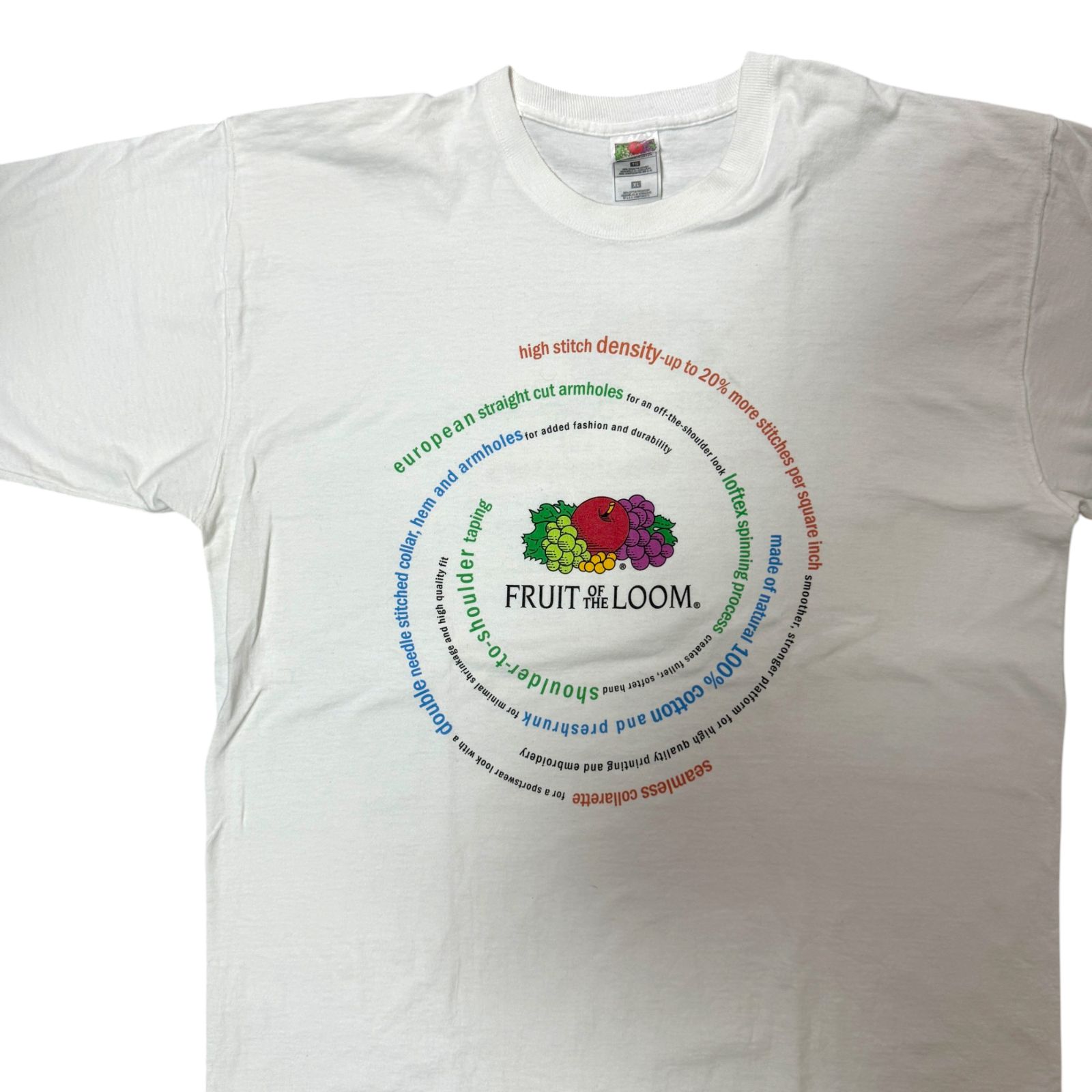 90s Fruits of the loom スパイラル パターン Tシャツ XLサイズ