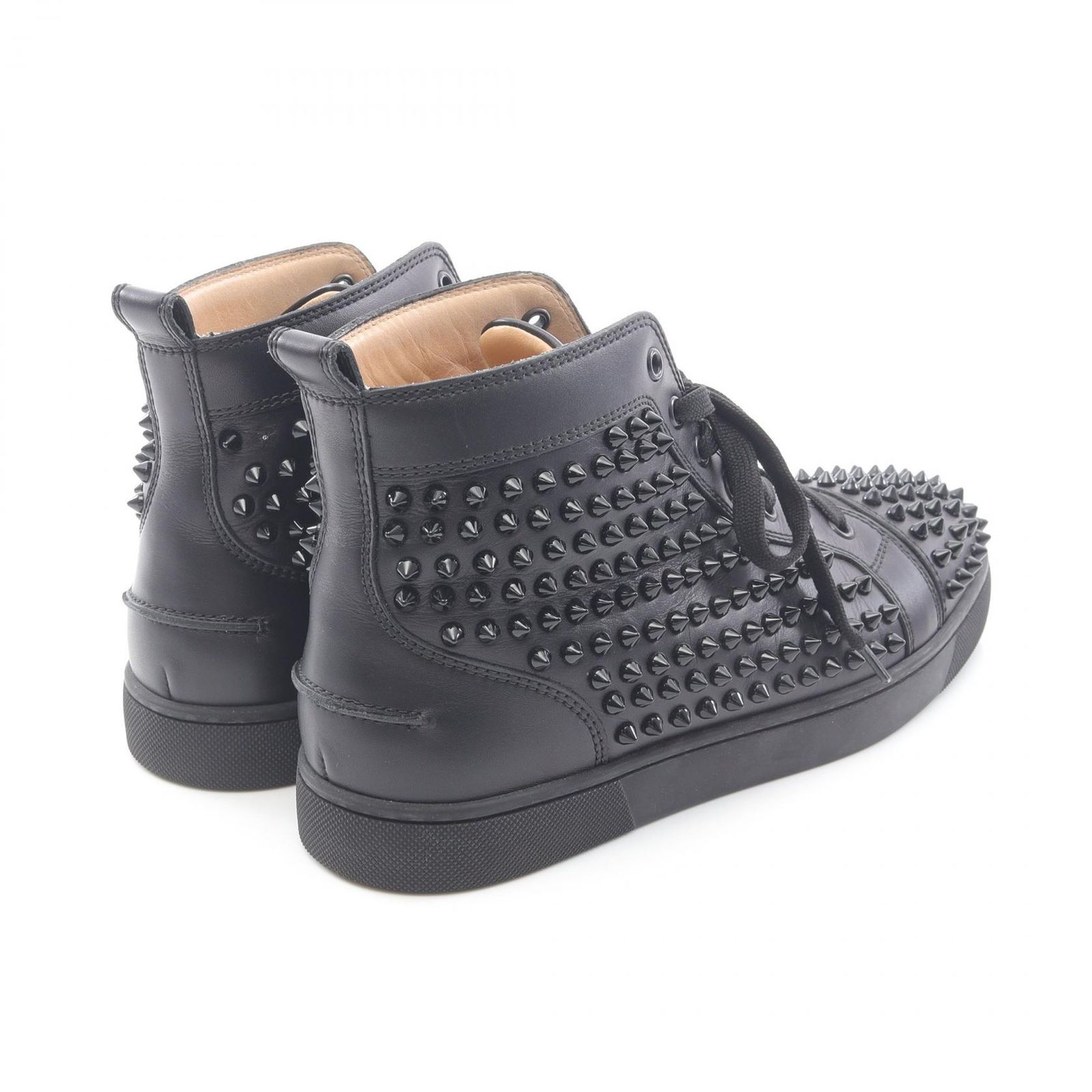 【未使用】Christian Louboutin ルブタン 黒スニーカー ✨完売品✨クリスチャン ルブタン ローカット レザー スニーカー