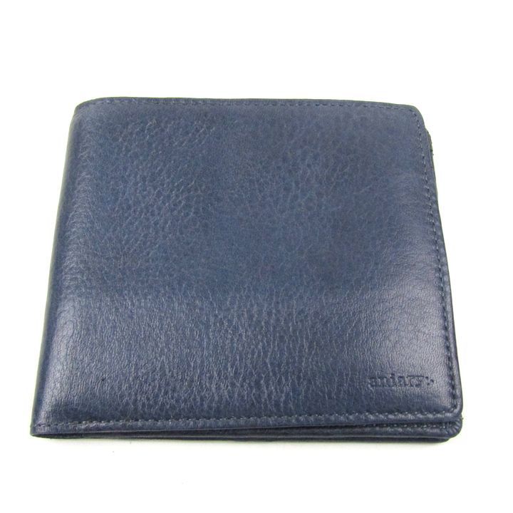 アニアリ 二つ折り財布 レザー 小銭入れあり ウォレット ブランド メンズ ネイビー aniary