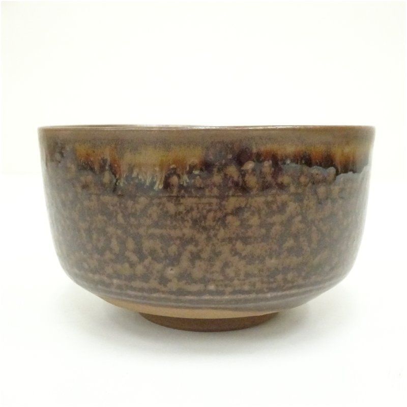 茶碗■飴釉 高取 亀井味楽 高取 朱泥 古い抹茶碗 お茶道具 時代物 骨董品■ 高取焼 十四代 亀井味楽造 茶碗（共箱） 茶道 抹茶 おしゃれ 抹茶茶碗