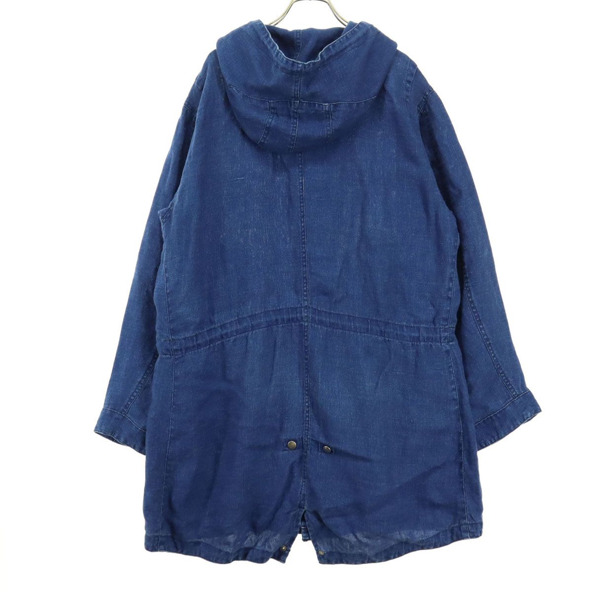 varde77 バルデセブンティセブン 長袖 リネン モッズコート 2 ブルー インディゴ メンズ 古着