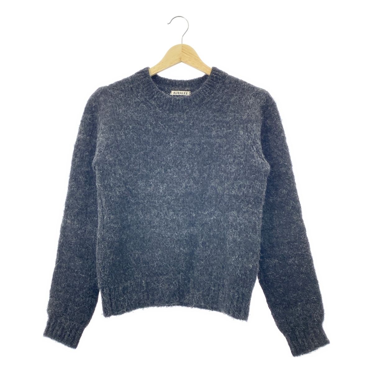 AURALEE | オーラリー | PACA WOOL KNIT PULLOVER アルパカ クルーネック ニット | 1 | ブラック | レディース