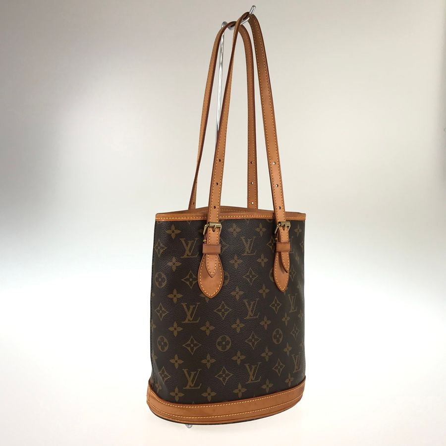 LOUIS VUITTON◇プチ・バケット_モノグラム_BRW/PVC/BRW