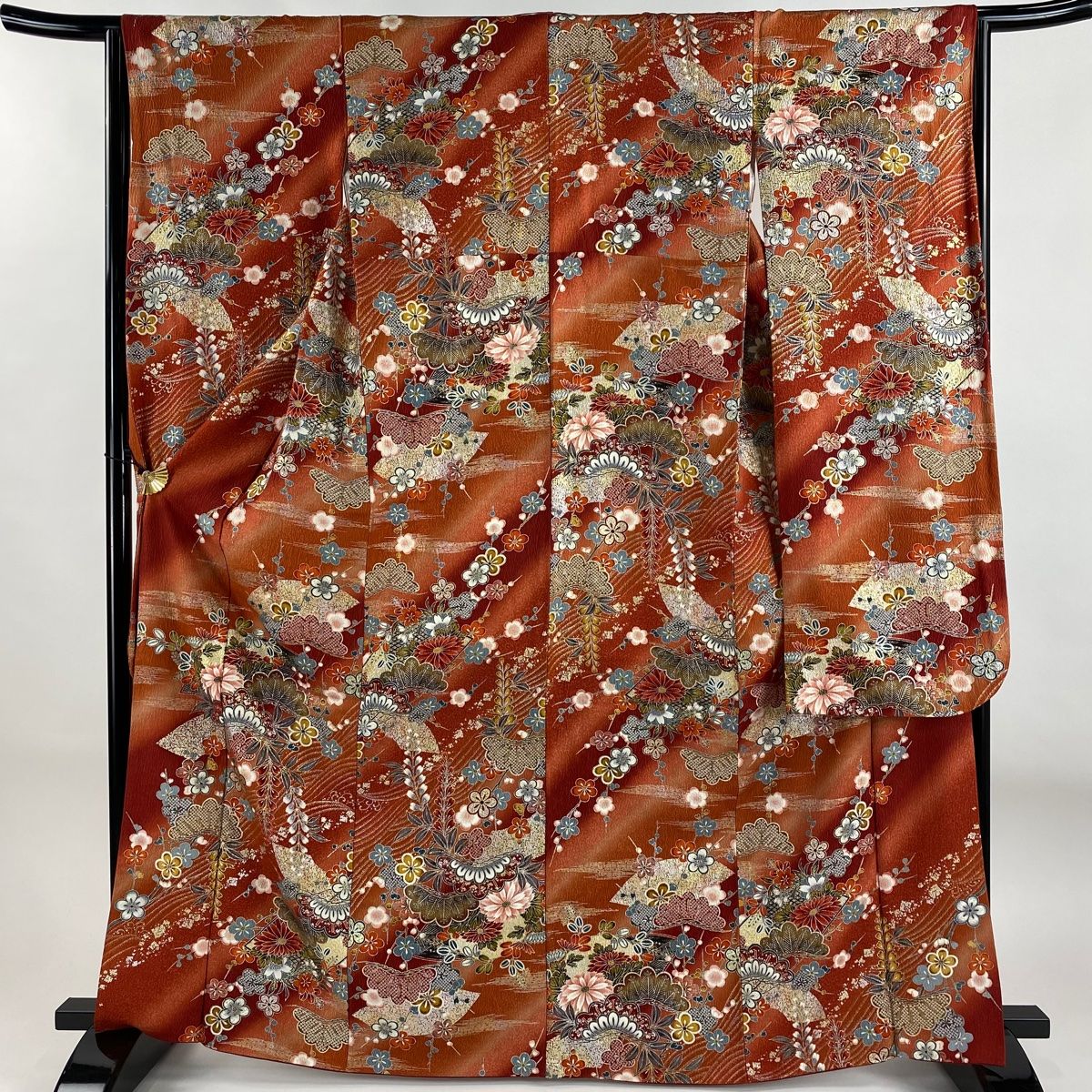 正絹 さっくりとした節紬 九寸名古屋帯 瓢箪 コバルト寄りの藍色×生成 極美品 正絹 さっくりとした節紬 九寸名古屋帯 瓢箪 コバルト寄りの藍