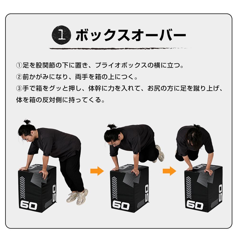 プライオボックス｜ソフトタイプ｜40×50×60cm｜昇降式｜跳び箱 ジャンプ台
