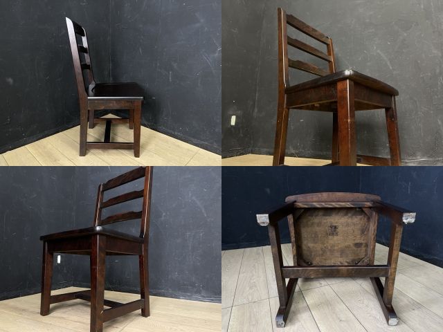 ビンテージ 樺材 アームレスチェア【中古】北海道民芸家具 ダイニング