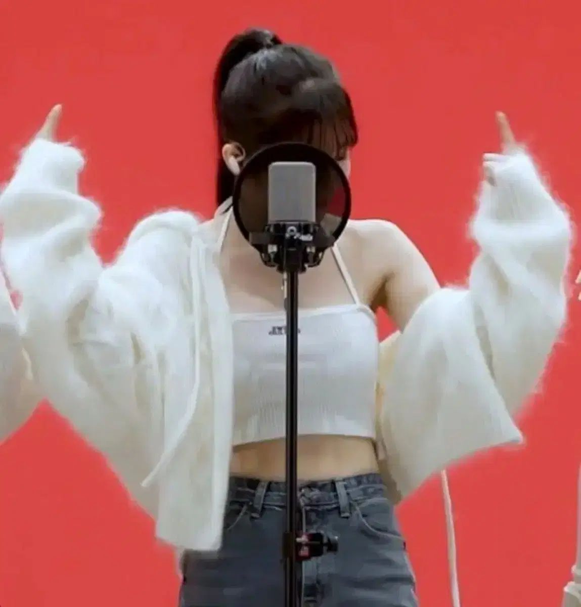 モヘア ニットフードジップアップ