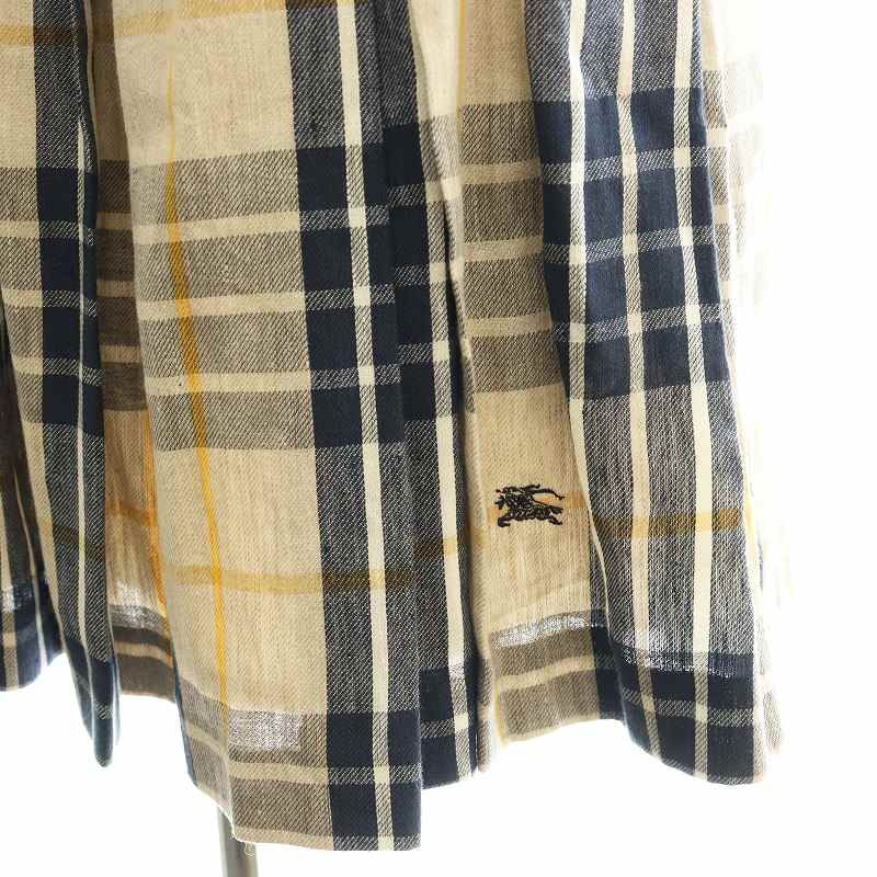 美品　Burberry バーバリー　チュニック　ミニワンピース　リネン混 BURBERRY☆素敵！MALINI BEIGE CHECK COTTON BELTED BOW DRESS
