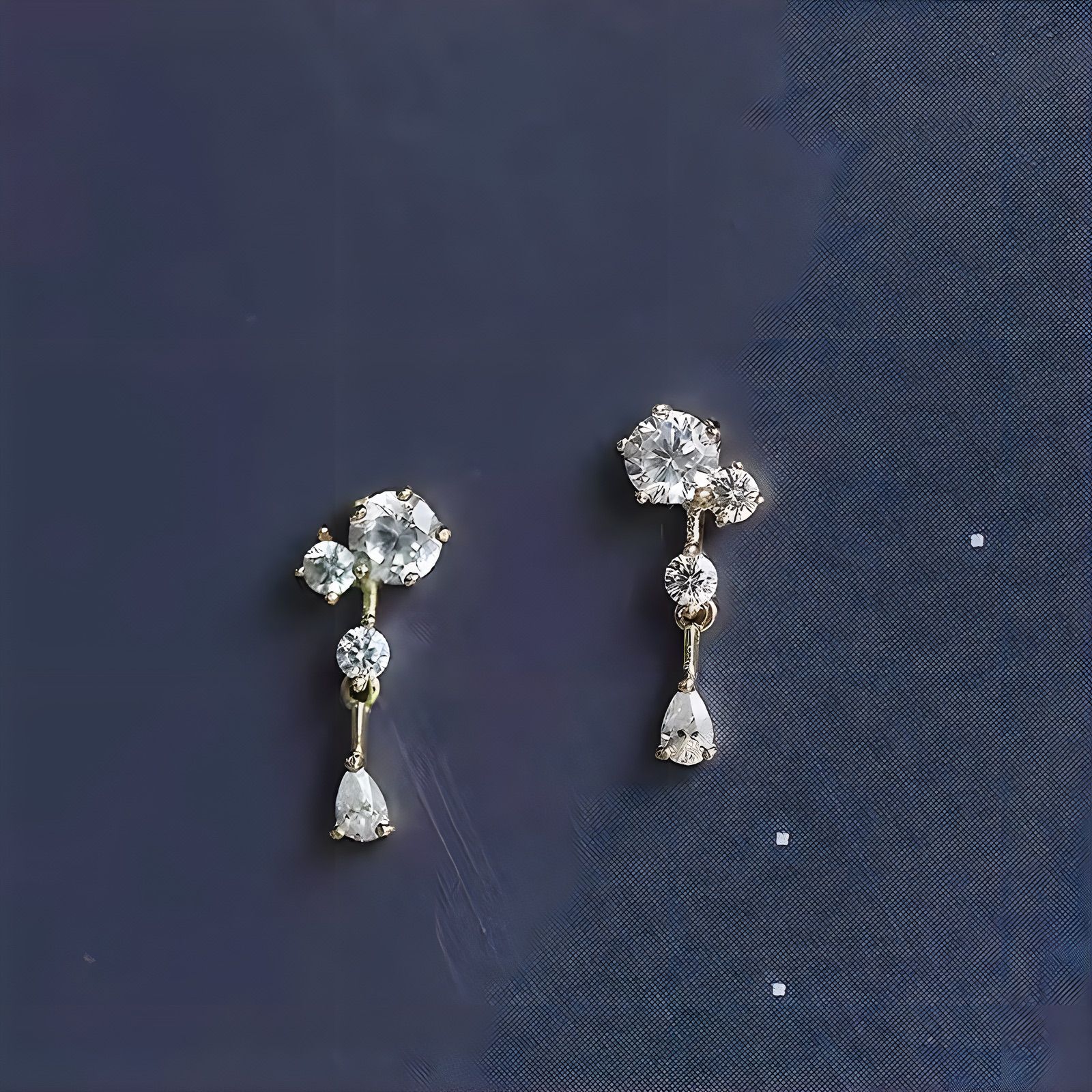 18K 高品質 上品 繊細 揺れる 宝石 CZダイヤ シルバー925 ピアス