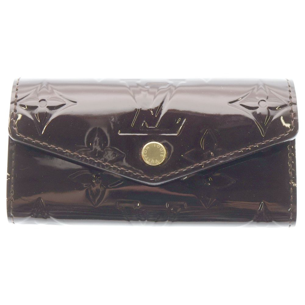 LOUIS VUITTON ルイヴィトン ヴェルニ ミュルティクレ4 4連キーケース キーリング キーホルダー アマラント パテントレザー ワインレッド ゴールド金具 M90909