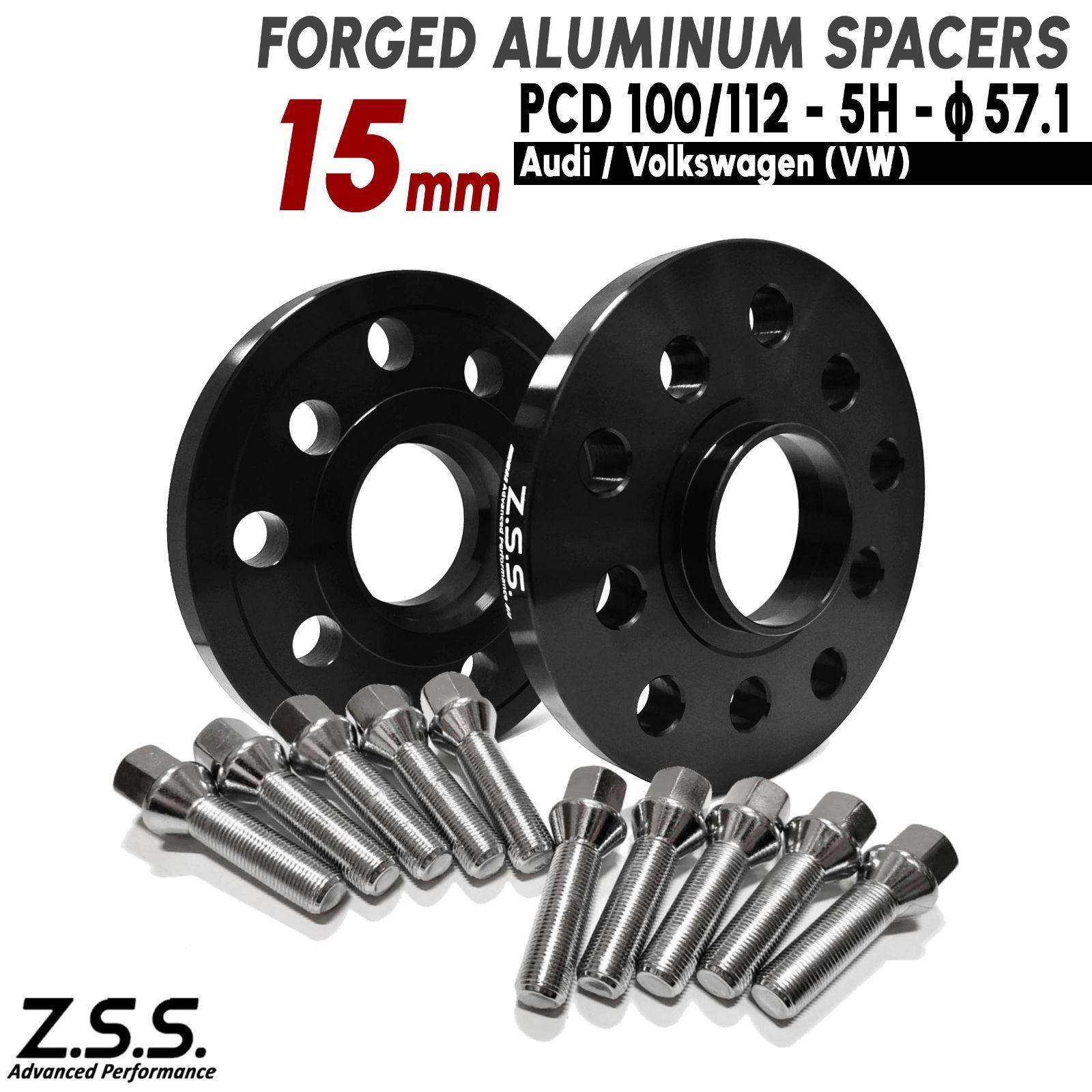 Z.S.S. AP VW トゥーラン ティグアン パサートTouran Tiguan Passat 3BA-3CDPC 3DA-3CDFH 社外ホイール用 15mm スペーサー PCD112 57.1φ