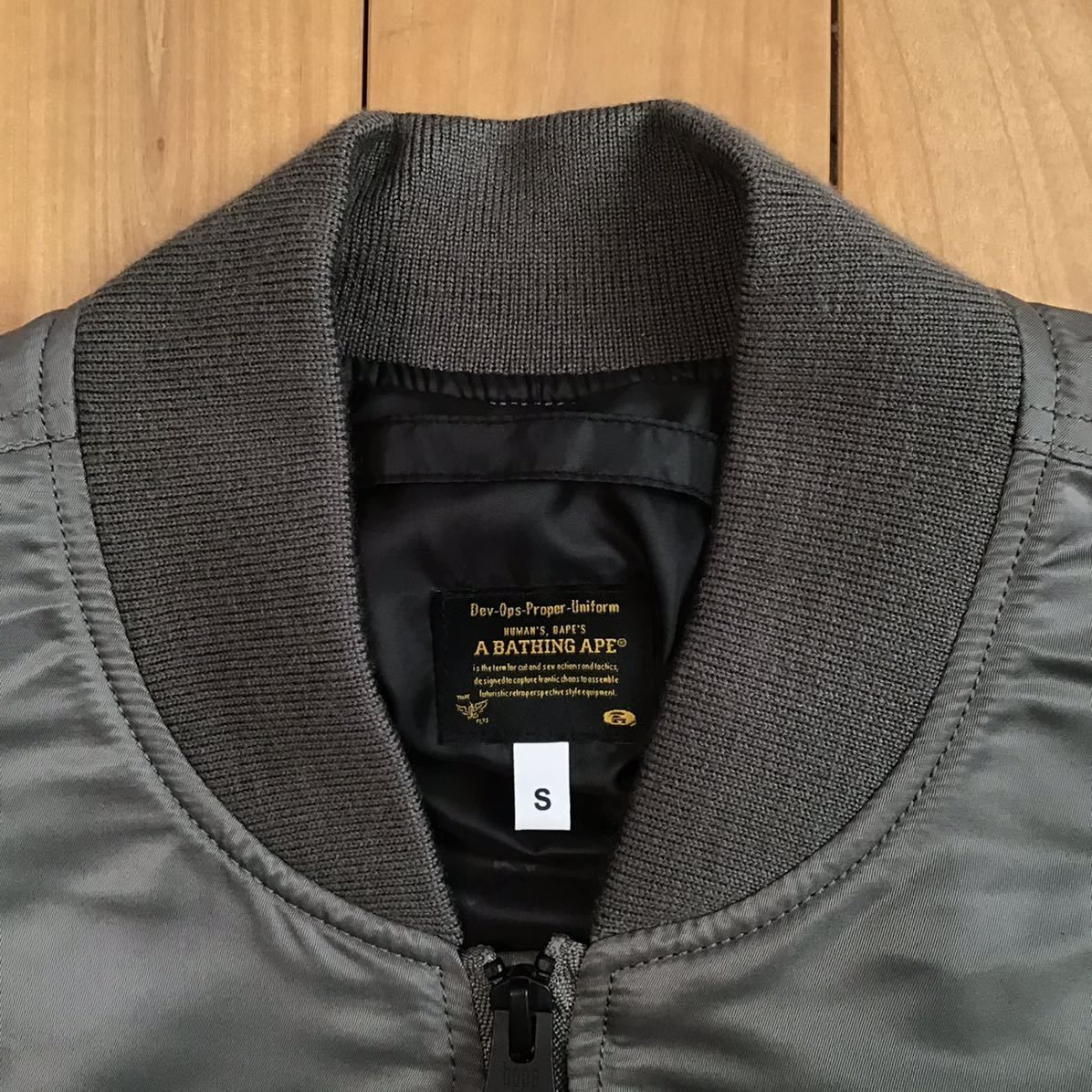 SHARK MA-1 bomber jacket Sサイズ グレー a bathing ape BAPE