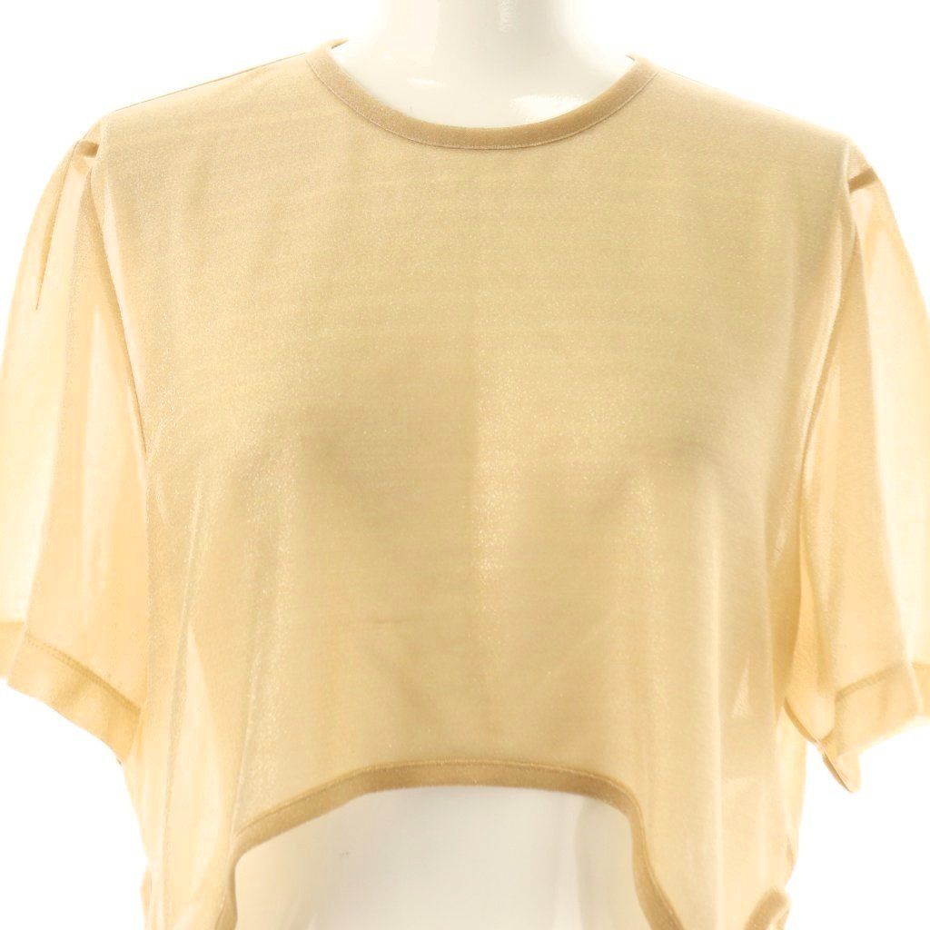 【新品未使用】mame kurogouchi ラメシアートップス　ベージュ　1 マメクロゴウチ Mame Kurogouchi 24SS Lame Jersey Cropped