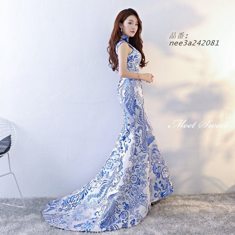 全3色 ドレス マーメイド ドット ハイネック パーティー 結婚式 全3色 ドレス マーメイド ドット ハイネック パーティー 結婚式