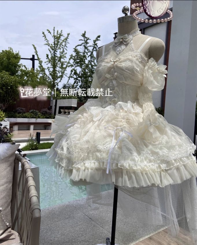 ブランド品セール。 オリジナルデザイン ロリータ 花嫁 ドレス 豪華ウェディングドレス 長袖 あり 優雅な宮廷風 レース装飾 撮影会 イベント用 コスプレ衣装 【爆売り！】