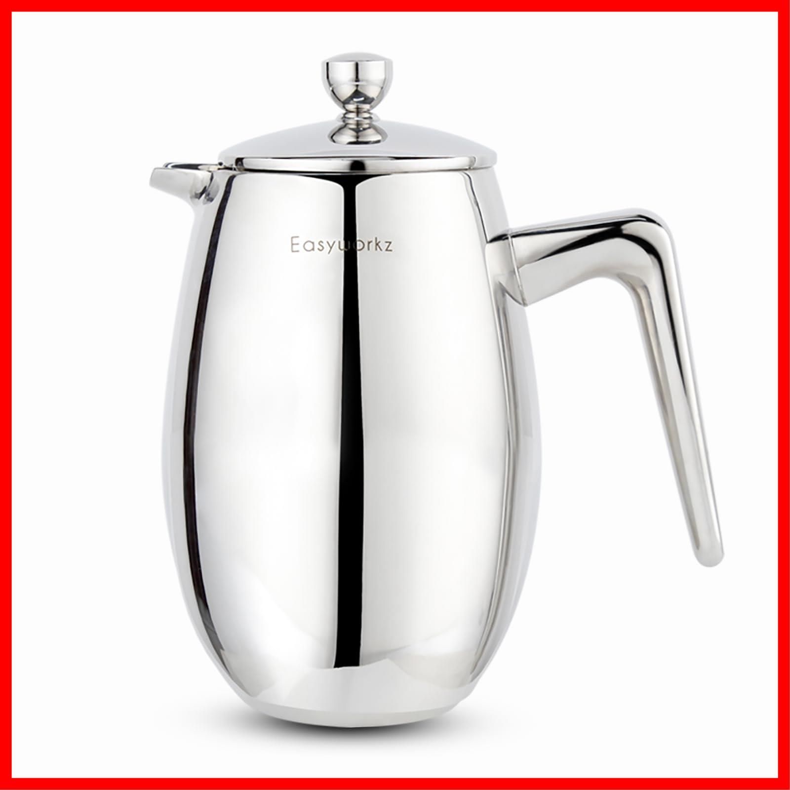 【特価商品】Easyworkz ナンド フレンチプレス 二重壁断熱 304ステンレス鋼 350ml コーヒーu0026ティーメーカー
