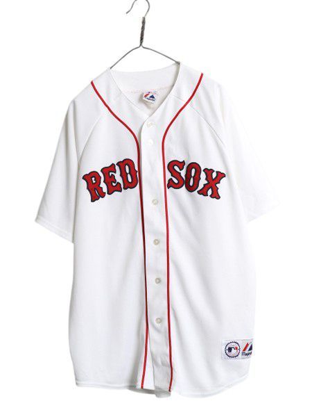レッドソックス ベースボール シャツ メンズ XXL 程 MLB オフィシャル マジェスティック 大リーグ ユニフォーム ゲームシャツ 大きいサイズ