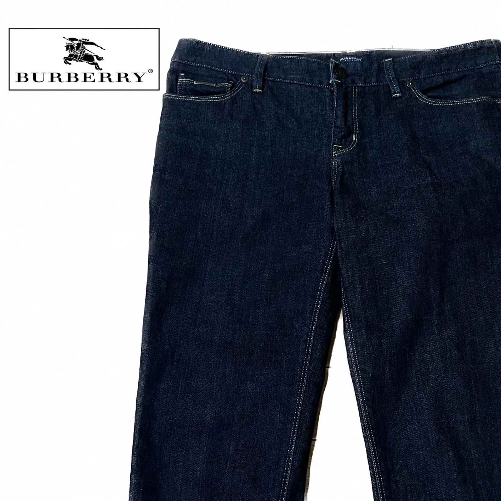 BURBERRY LONDON バーバリー デニム 7分丈 パンツ ブラック系 サイズL 