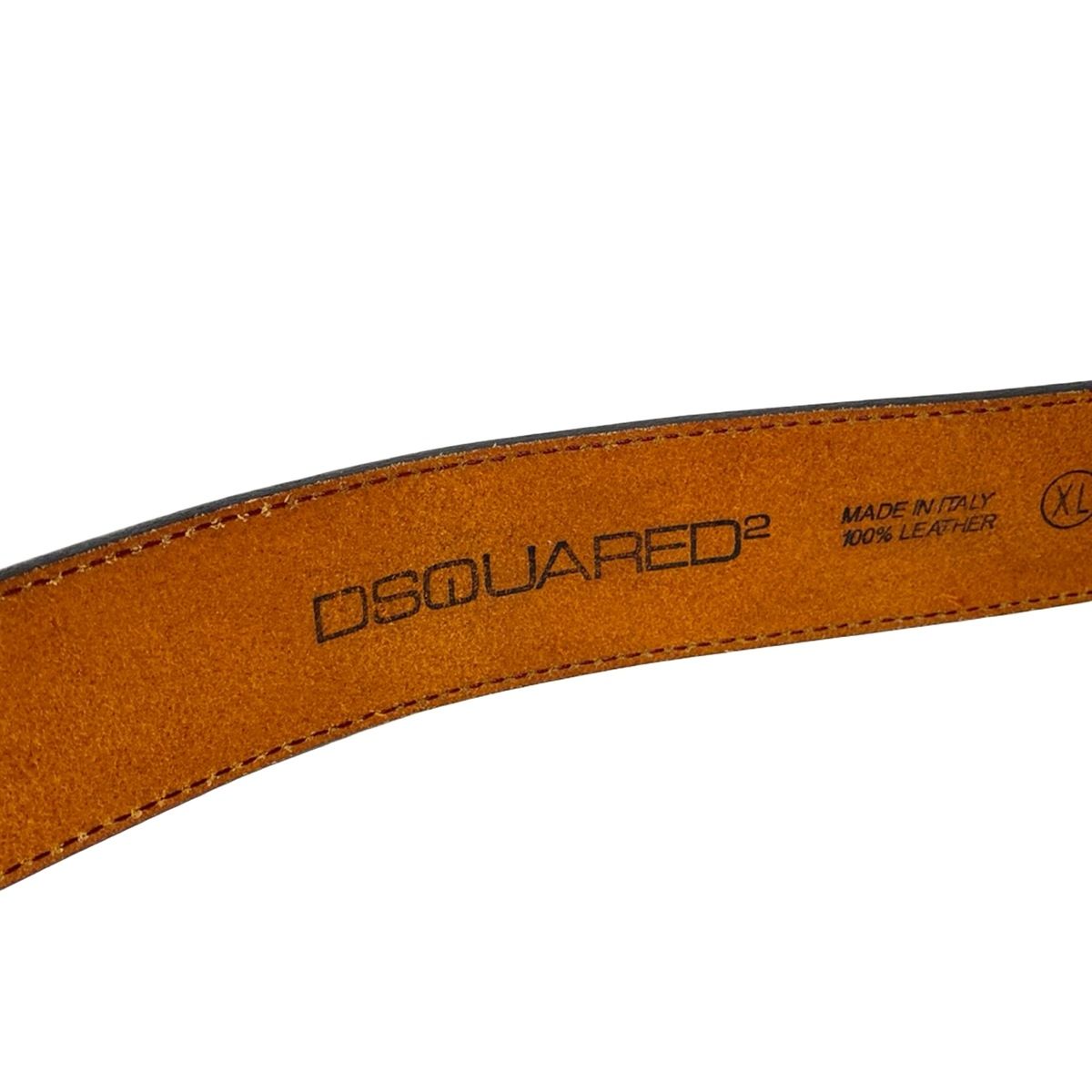 DSQUARED2(ディースクエアード) ベルト XL - ブラウン×白×マルチ