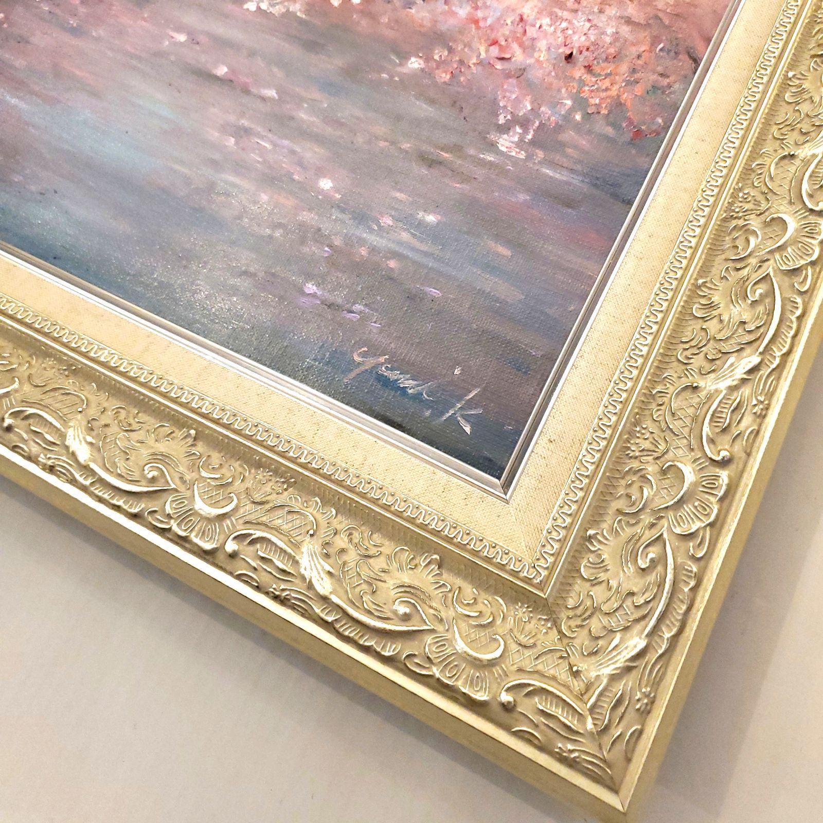 油絵 額付き 佐伯祐三 F6 【 風景 】手描き 肉筆