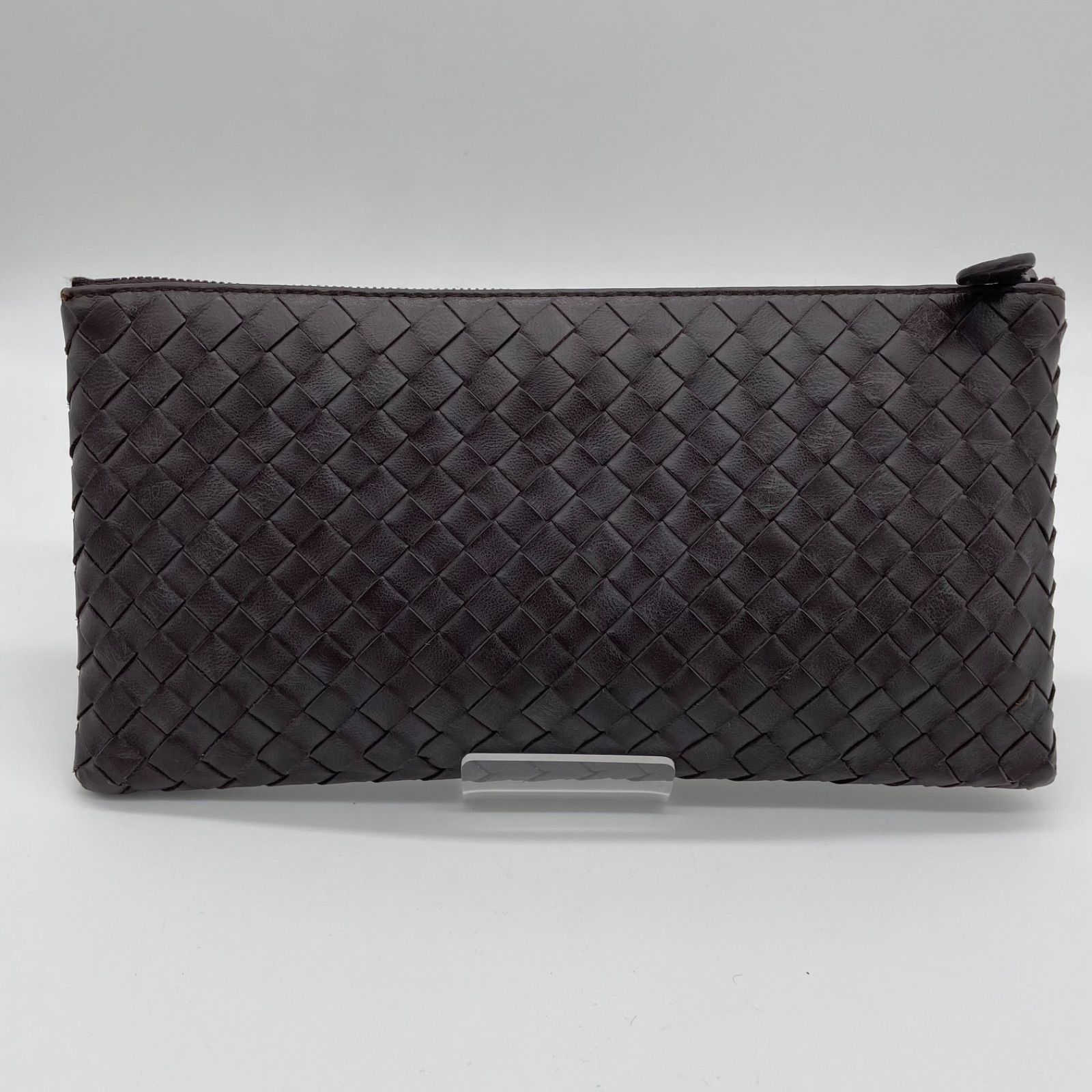 【美品】BOTTEGA VENETA　ポーチ　ダークラウン【F00032】