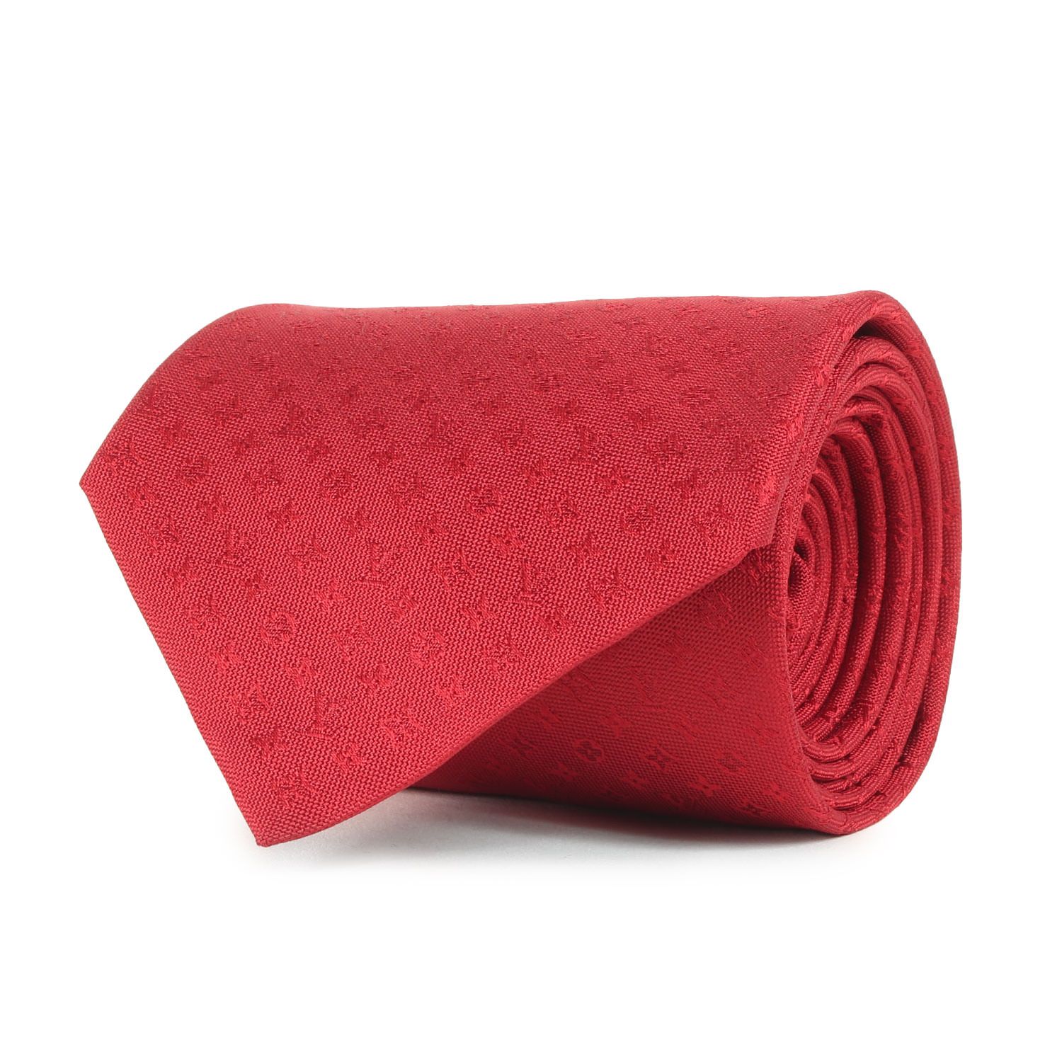 ルイ・ヴィトン LOUIS VUITTON シルクネクタイ レッド シルク メンズ