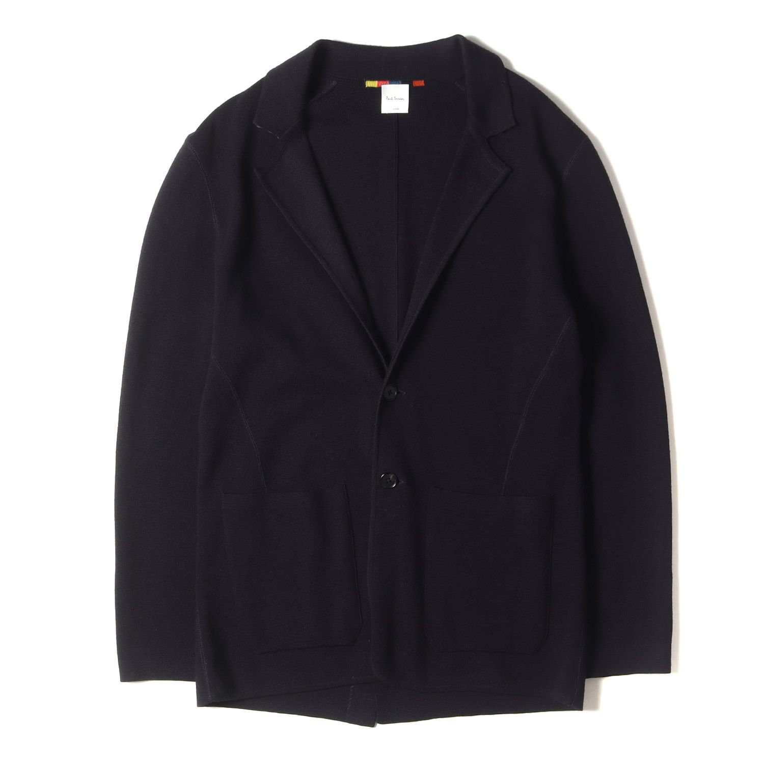 Paul Smith ポールスミス ジャケット サイズ:L リンキング ウール ニット 2B テーラードジャケット 213401 521U ビジネス フォーマル ネイビー 紺 アウター ブレザー 上着【メンズ】