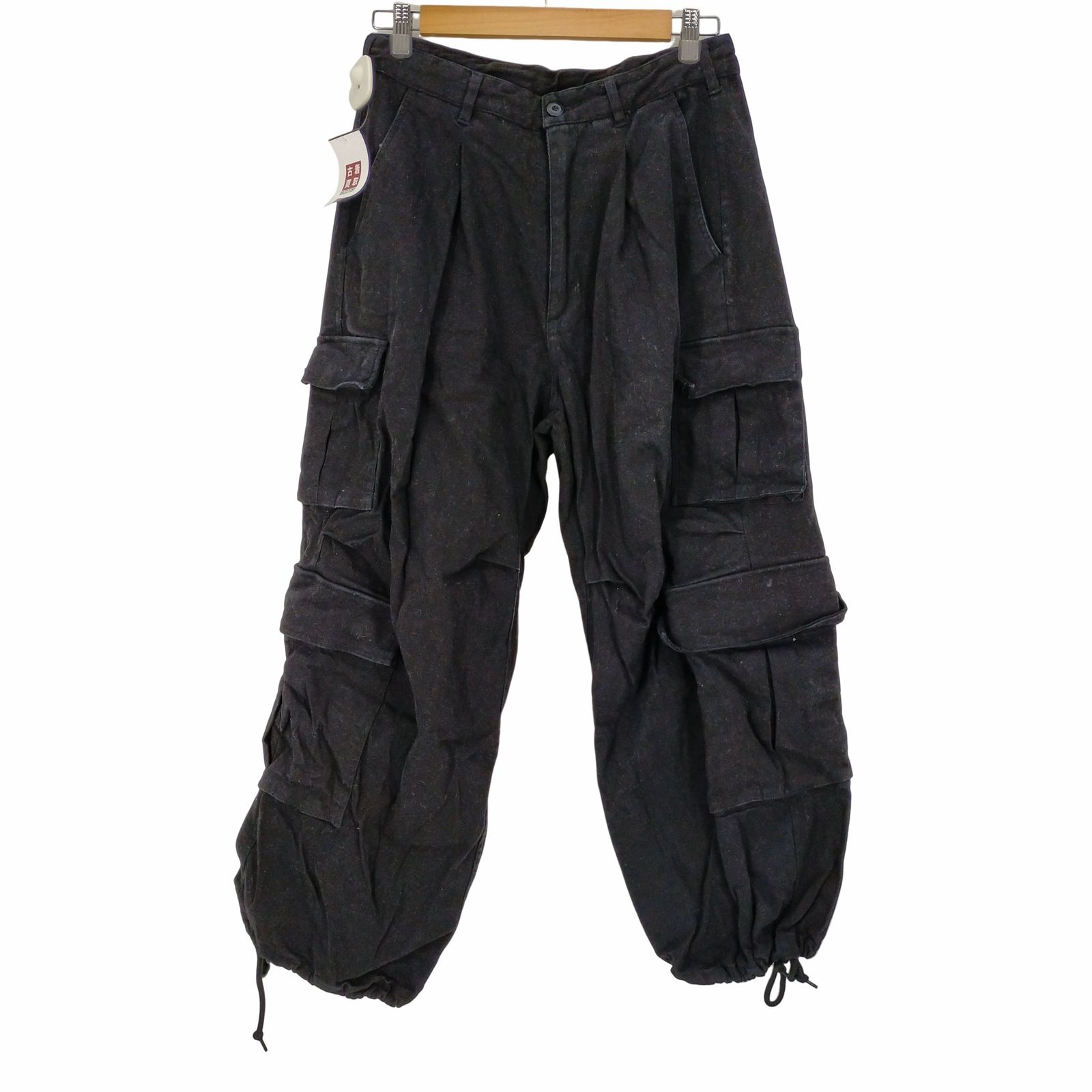 ◆中古品◆wafu.◆ソロテックスリネンカーゴパンツブラック ◇中古品◇wafu.◇ソロテックスリネンカーゴパンツブラック wafu. ワフ