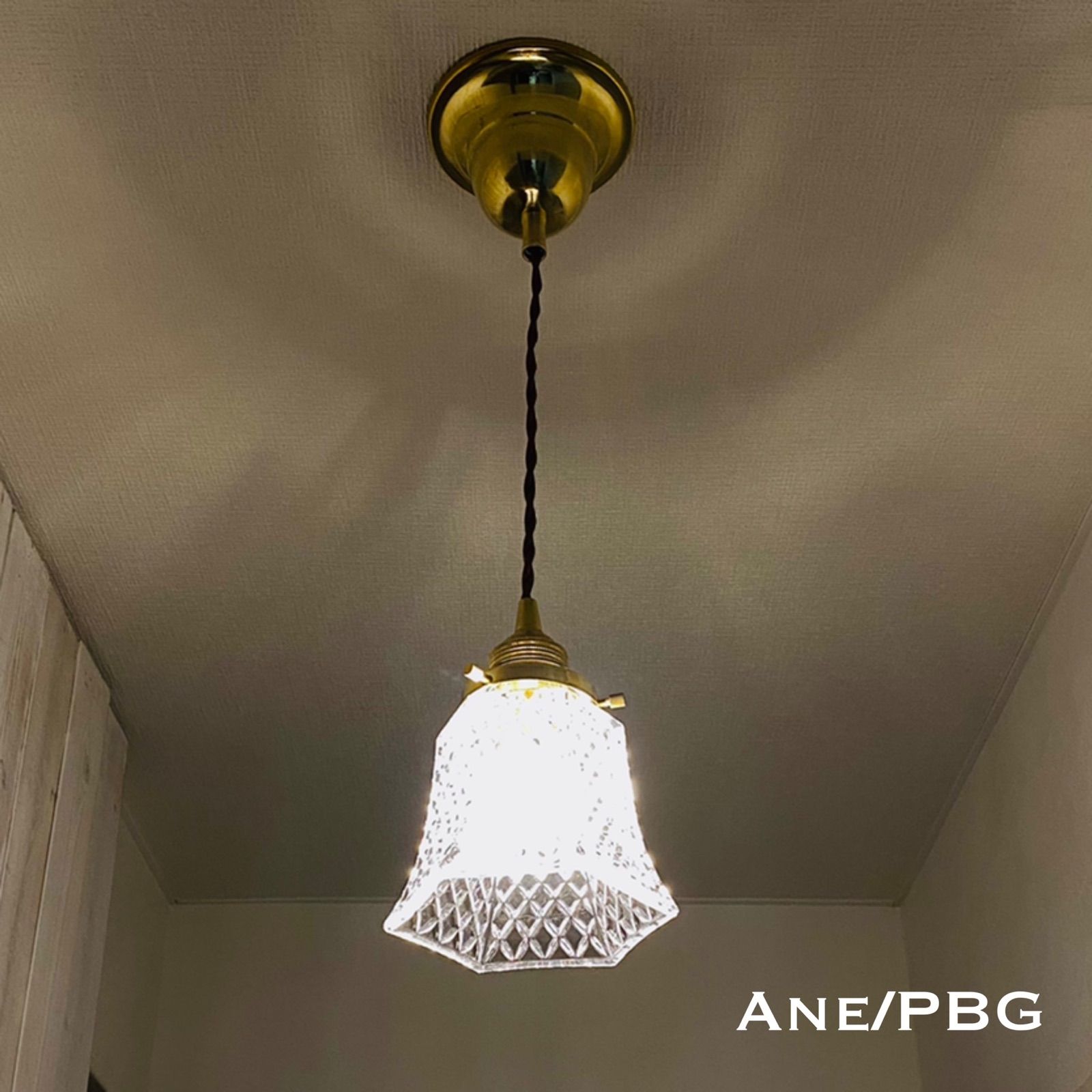 イタリア　ベネチアンガラス　murano ミルフィオリ　ランプシェード　灯具 イタリアMURANO ブルーミルフィオリベネチアンガラスランプシェード