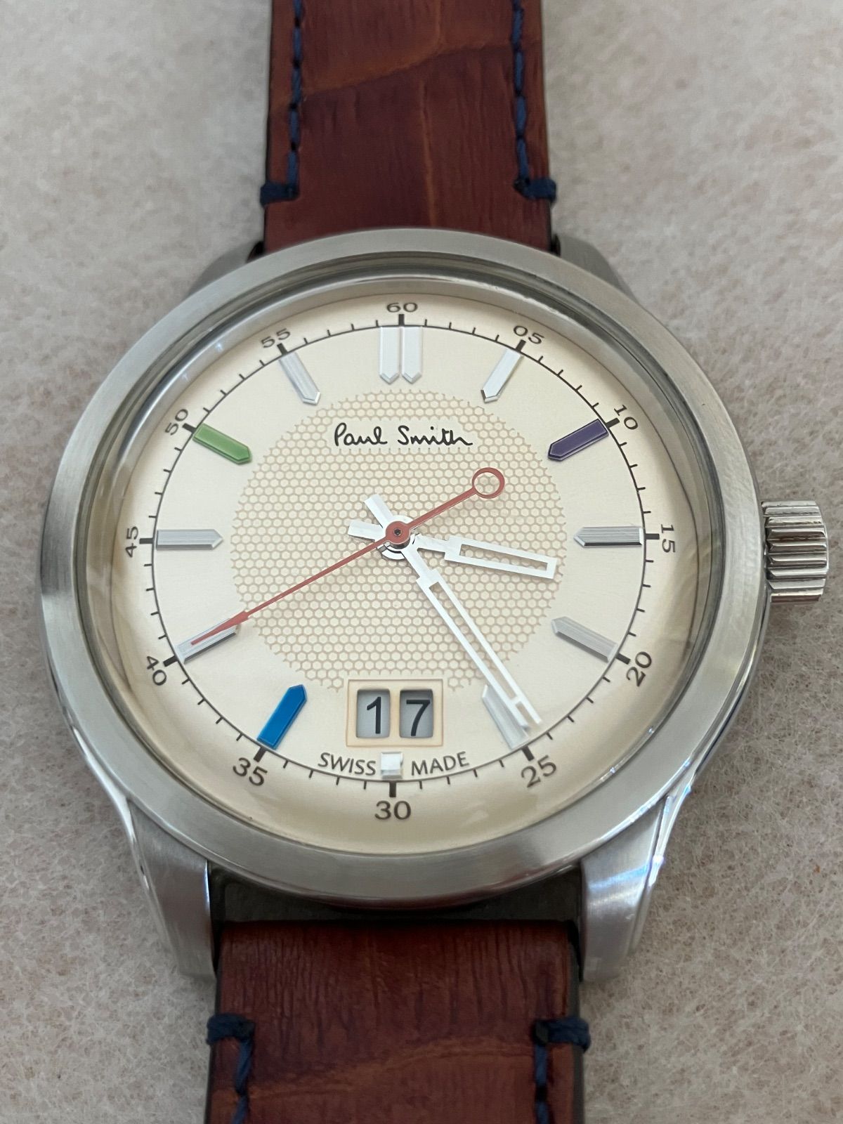 値下げ 稼働★美品★Paul Smith イエロー文字盤 メンズＱＺ腕時計 値下げ 稼働☆美品☆Paul Smith イエロー文字盤 メンズQZ腕時計 稼働