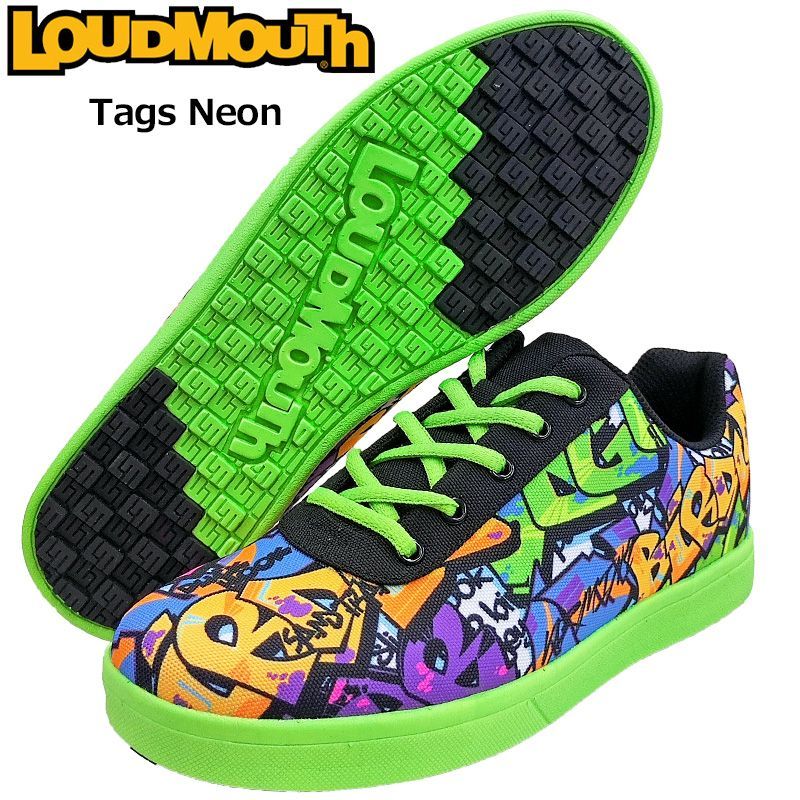 サイズ選択可 Loudmouth ラウドマウス ユニセックス スパイクレス ゴルフシューズ Tags Neon タグスネオン LM-GS0005 764964 317 Loudmouth正規販売店