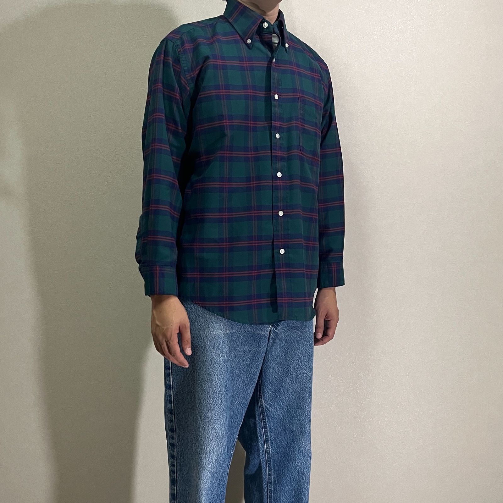 80S〜90S L.L.BEAN 長袖シャツ チェック柄 サイズJPN M相当