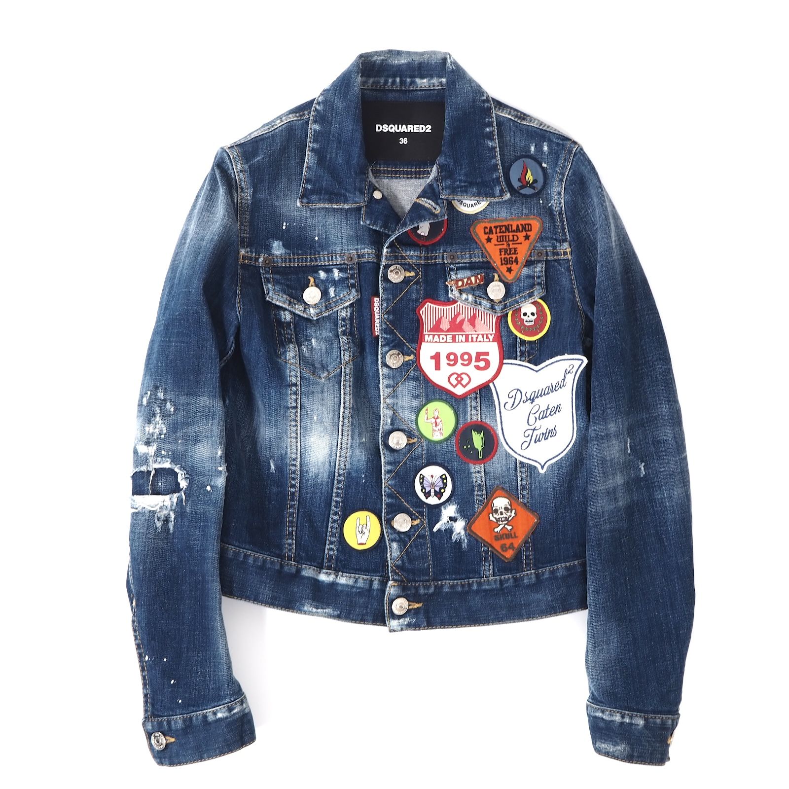 美品☆ DSQUARED 2 デニムジャケット Dsquared2 デニムジャケット 48 S74AM1425 S30342 ブルー