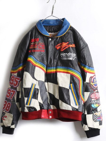 90s ジェフハミルトン 本革レザー レーシング ジャケット JH DESIGN