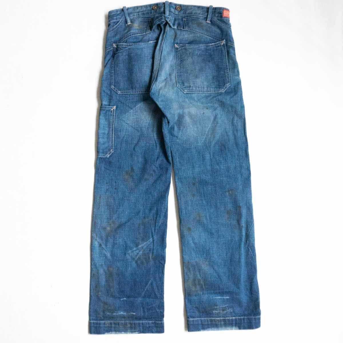 初期 RRL 三つ星 ダブルニーペインターパンツ デニム USA製 36 RRL デニム カーゴ パンツ 初期 ダブルアールエル USA製 三つ星