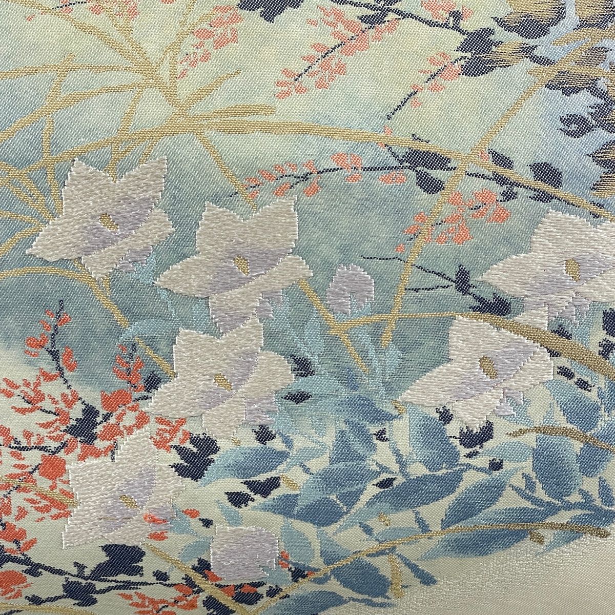 平和屋着物□極上 夏物 九寸名古屋帯 よろけ縞 金銀糸 逸品