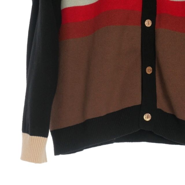 ティー TTT MSW 22AW Border Knit Cardigan 襟付き 切替 ニット