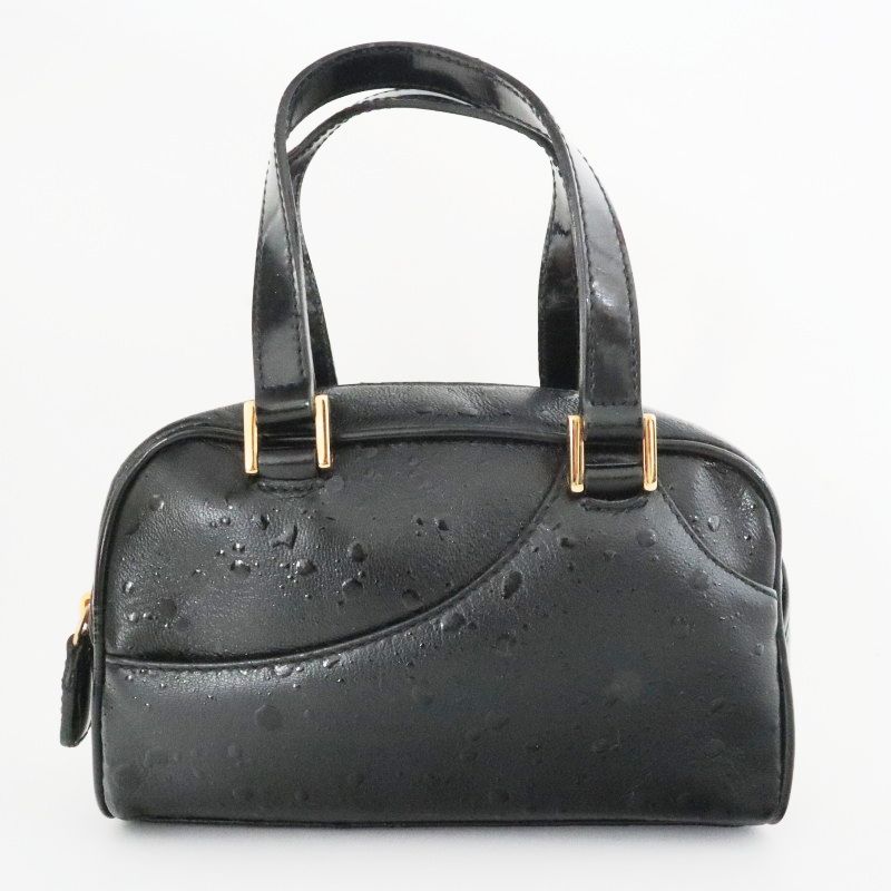 Christian Dior クリスチャンディオール レザ― ミニボストンバッグ ミニポーチ BM-0031 ブラック K10-k063